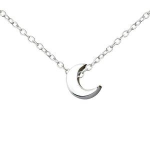 Sterling Silver Dainty Crescent Moon Necklace